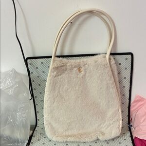 Victoria's Secret Cream Faux Fur Shoulder Bag